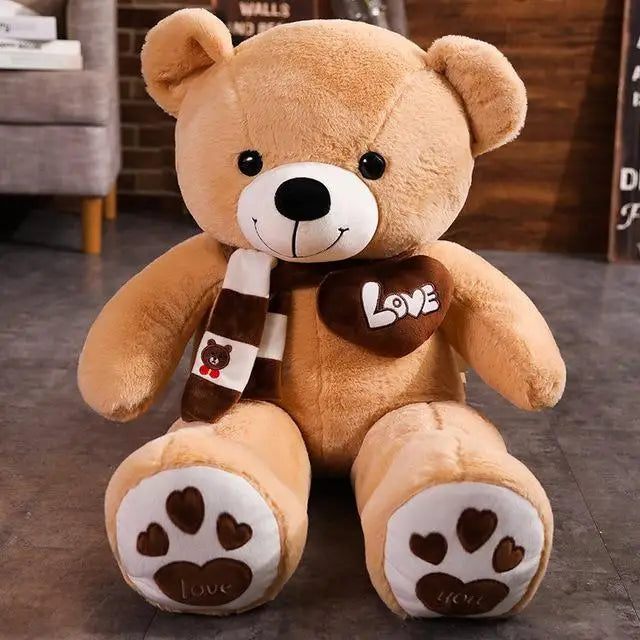 31 Inch Soft Plush Teddy Bear With Big Heart & Scarf Stuffed Animal Toy