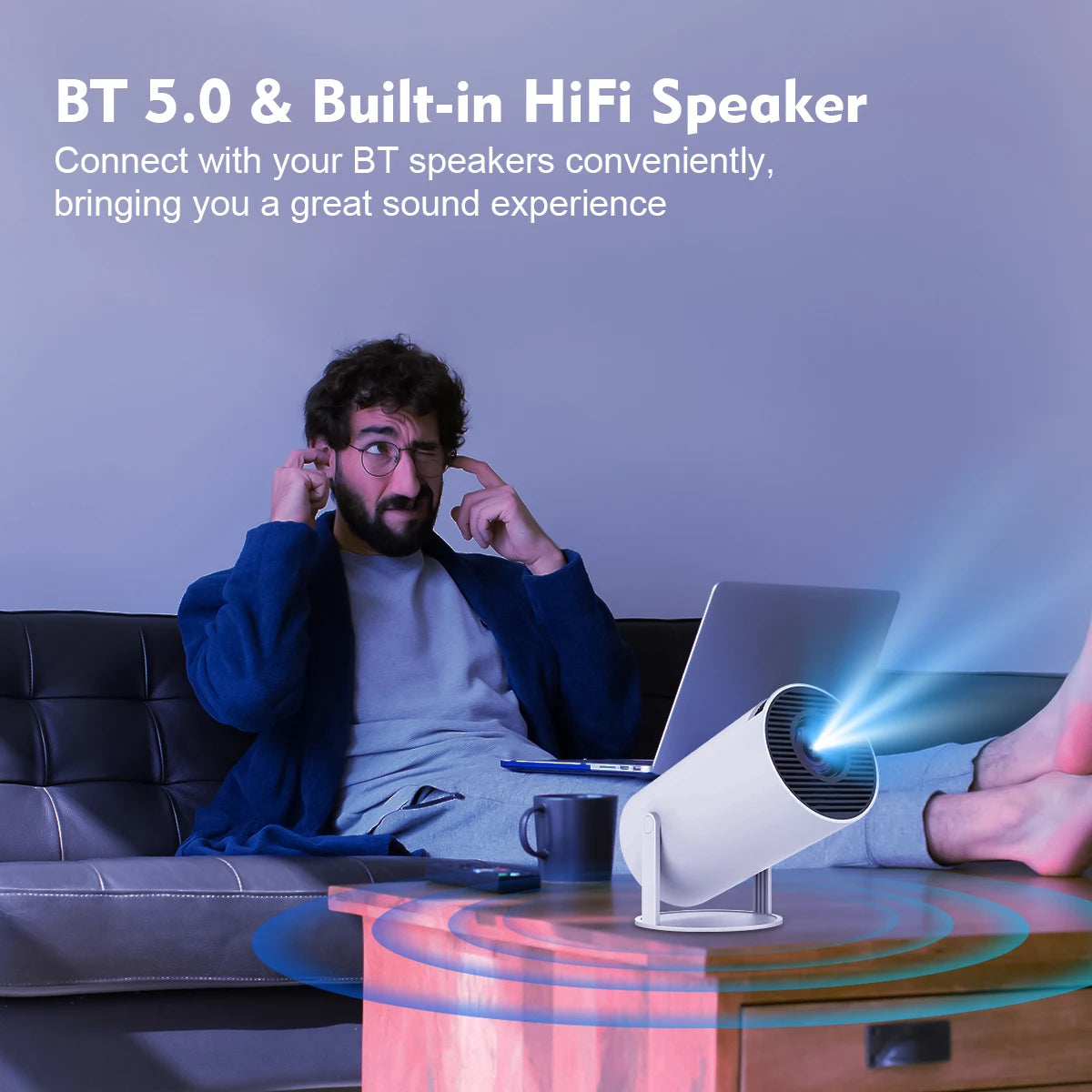Miniproyector Magcubic 4K Ultra HD con corrección trapezoidal automática y control remoto por aire con Bluetooth y WiFi 6 - HY300PRO