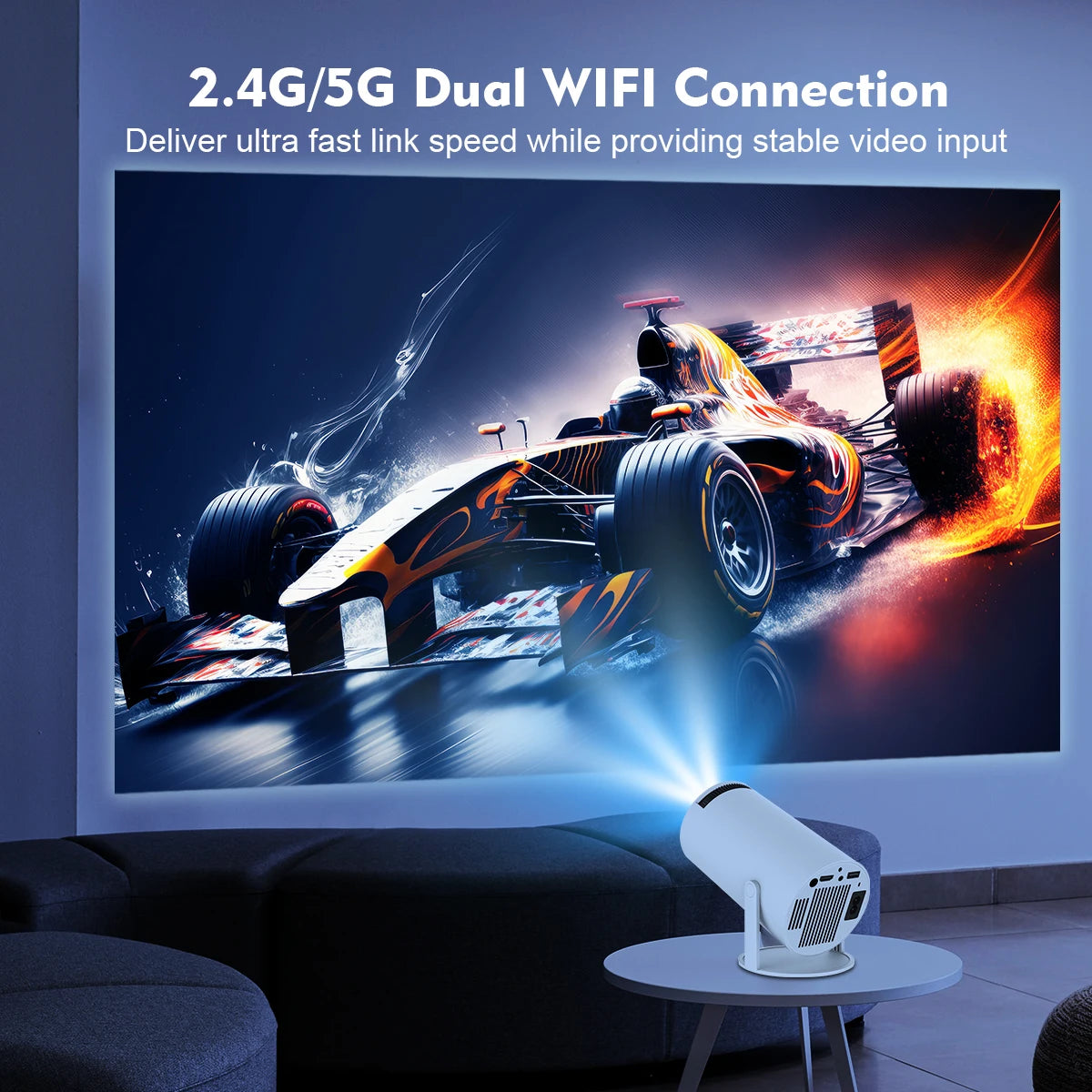 Miniproyector Magcubic 4K Ultra HD con corrección trapezoidal automática y control remoto por aire con Bluetooth y WiFi 6 - HY300PRO