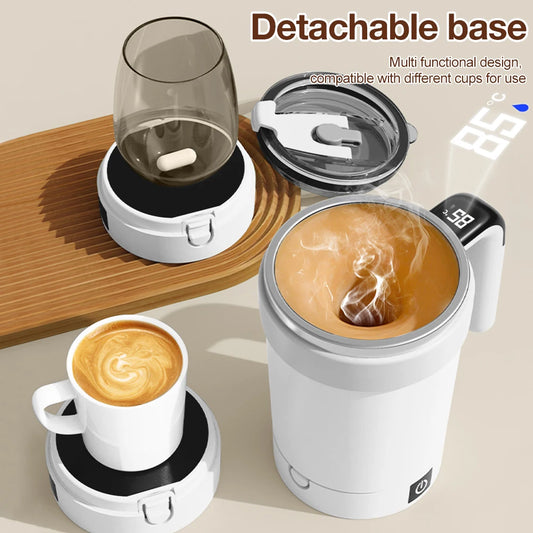 (2025 Upgraded) Automatic Magnetic Stirring Mug With Straw & Lid Stainless Steel Waterproof USB Electric Mixing Coffee Mug