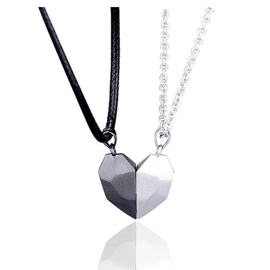 Magnetic Love Heart Pendant Necklace Set