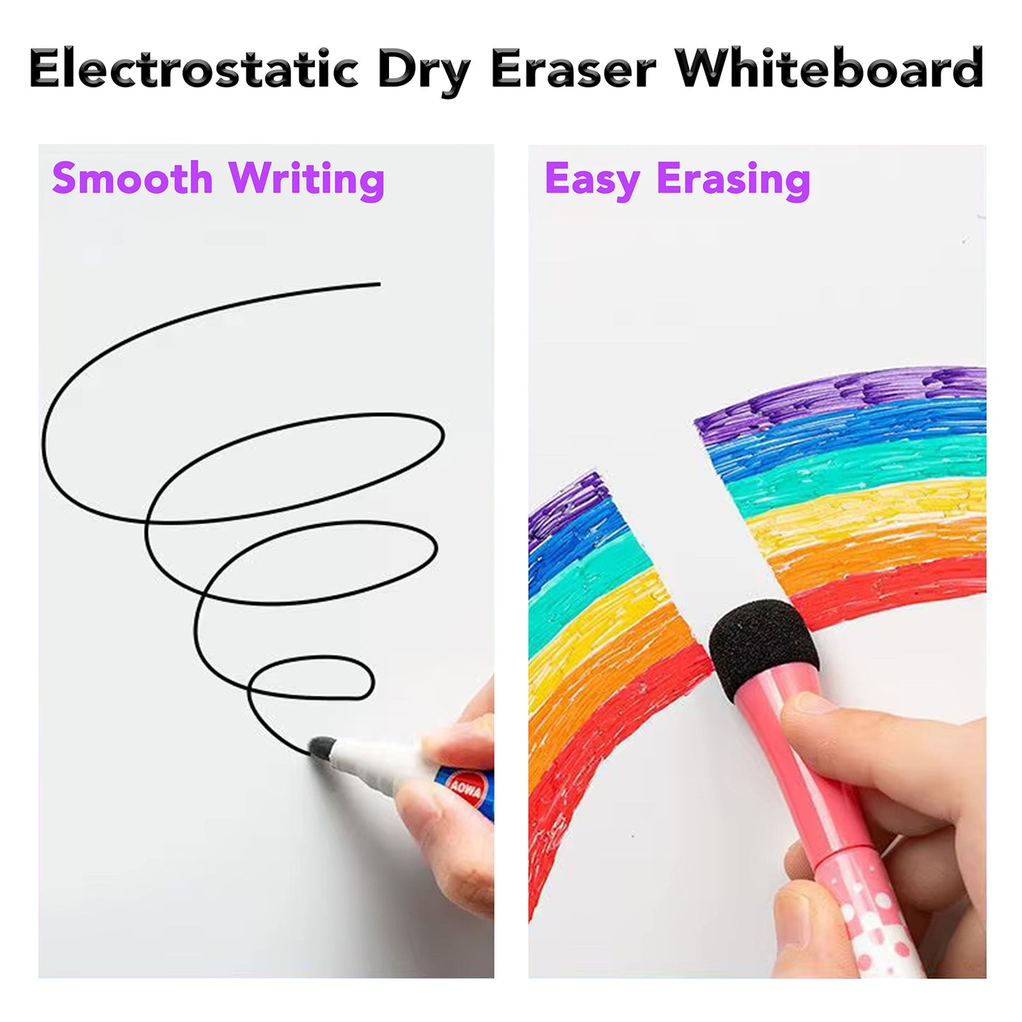 Static Cling Dry Erase Whiteboard (No Adhesive Required)