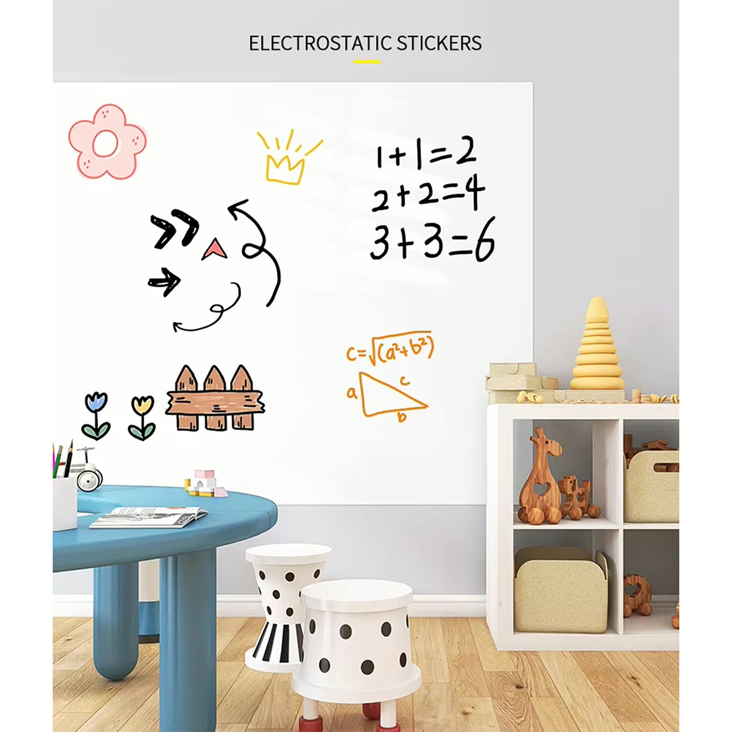 Static Cling Dry Erase Whiteboard (No Adhesive Required)