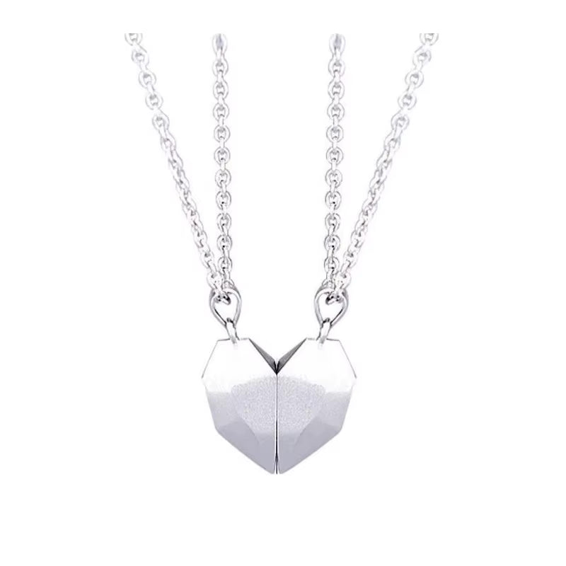 Magnetic Love Heart Pendant Necklace Set