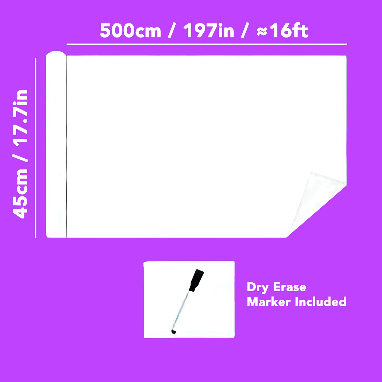 Static Cling Dry Erase Whiteboard (No Adhesive Required)