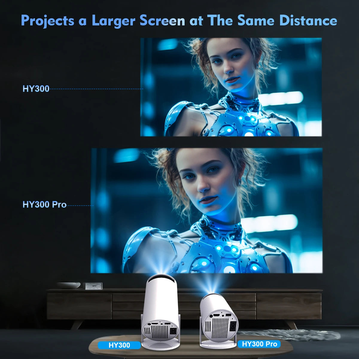 Miniproyector Magcubic 4K Ultra HD con corrección trapezoidal automática y control remoto por aire con Bluetooth y WiFi 6 - HY300PRO