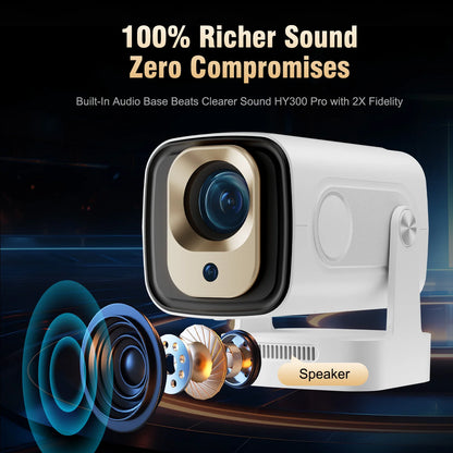 Magcubic | HY310 Mini Projector – Auto Focus, Native 1080P, 330ANSI, Android 11, 4K Support, Air Mouse + Voice Assistant