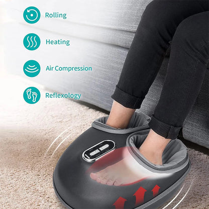 Nekteck | Shiatsu Foot Massage Machine With Heat Therapy, Air Compression, Shiatsu Knead Roller, Muscle Relaxation