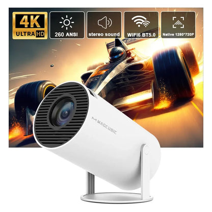 Magcubic | 4K Ultra HD, Auto Keystone, WiFi 6 Bluetooth Air Remote Mini Projector - HY300PRO