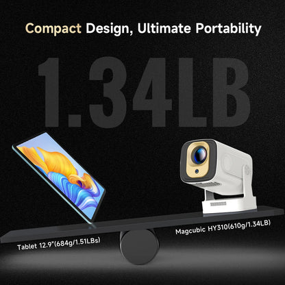 Magcubic | HY310 Mini Projector – Auto Focus, Native 1080P, 330ANSI, Android 11, 4K Support, Air Mouse + Voice Assistant