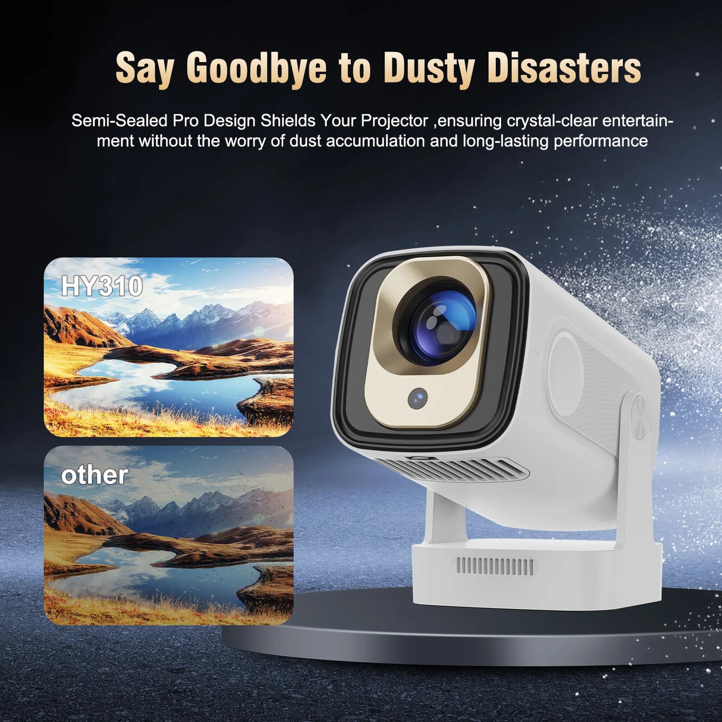 Magcubic | HY310 Mini Projector – Auto Focus, Native 1080P, 330ANSI, Android 11, 4K Support, Air Mouse + Voice Assistant