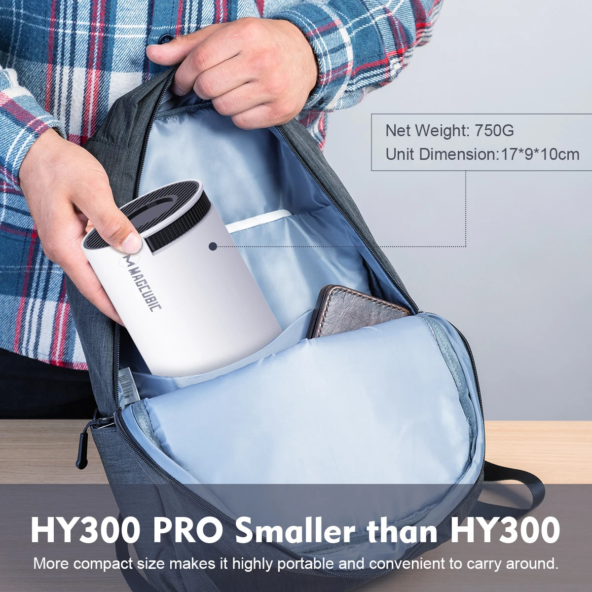 Miniproyector Magcubic 4K Ultra HD con corrección trapezoidal automática y control remoto por aire con Bluetooth y WiFi 6 - HY300PRO