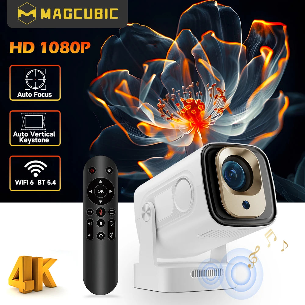 Magcubic | HY310 Mini Projector – Auto Focus, Native 1080P, 330ANSI, Android 11, 4K Support, Air Mouse + Voice Assistant