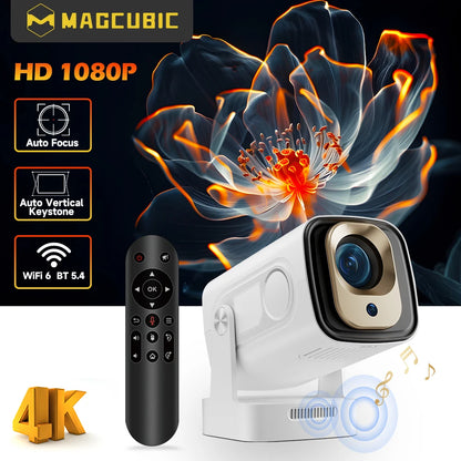 Magcubic | HY310 Mini Projector – Auto Focus, Native 1080P, 330ANSI, Android 11, 4K Support, Air Mouse + Voice Assistant