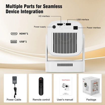 Magcubic | HY310 Mini Projector – Auto Focus, Native 1080P, 330ANSI, Android 11, 4K Support, Air Mouse + Voice Assistant