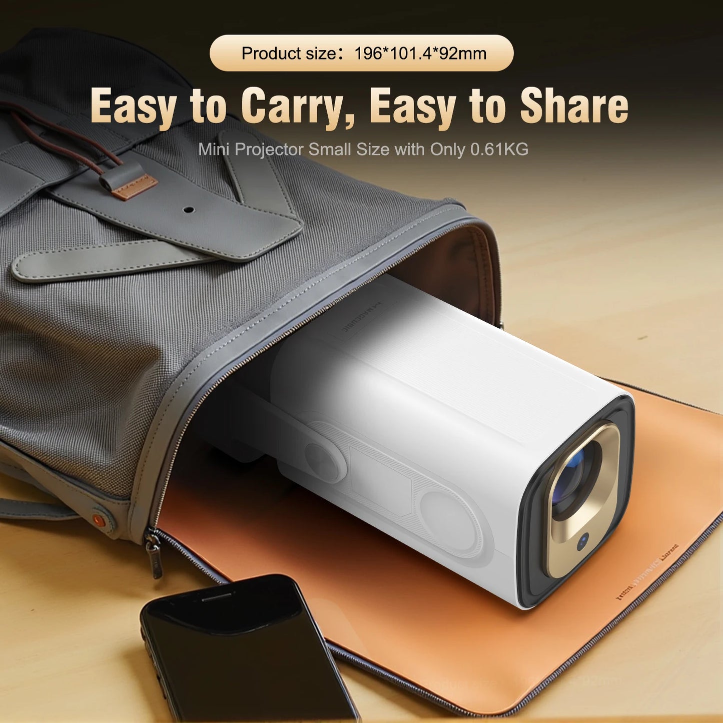 Magcubic | HY310 Mini Projector – Auto Focus, Native 1080P, 330ANSI, Android 11, 4K Support, Air Mouse + Voice Assistant