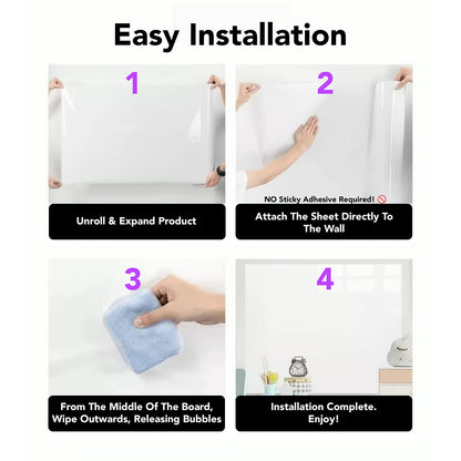 Static Cling Dry Erase Whiteboard (No Adhesive Required)