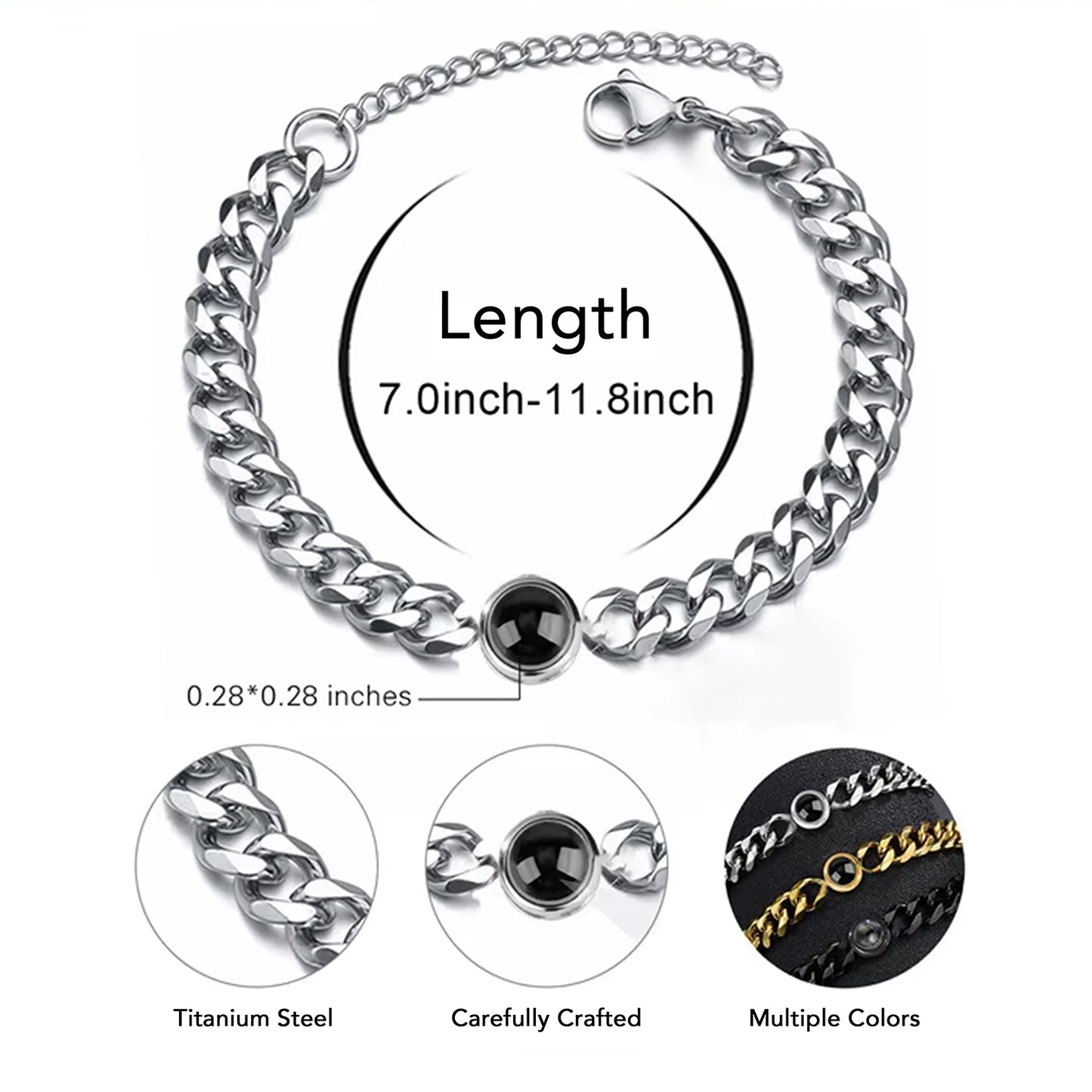 Stainless Steel Personalized Photo Bracelet