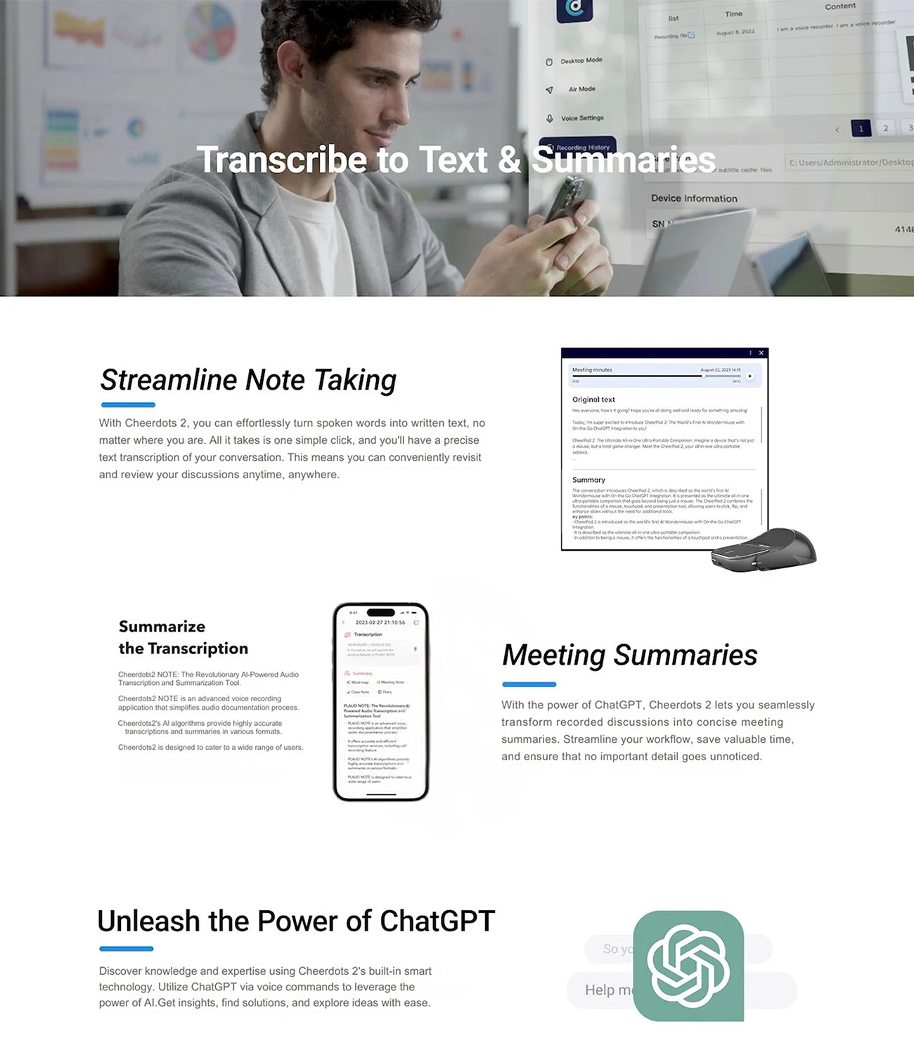 Cheerdots2 ChatGPT-Enabled AI Voice Mouse